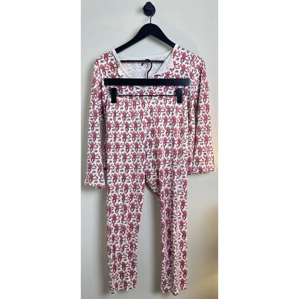 ROLLER RABBIT Monkey Pajamas in Pink Size X-Small - Image 3
