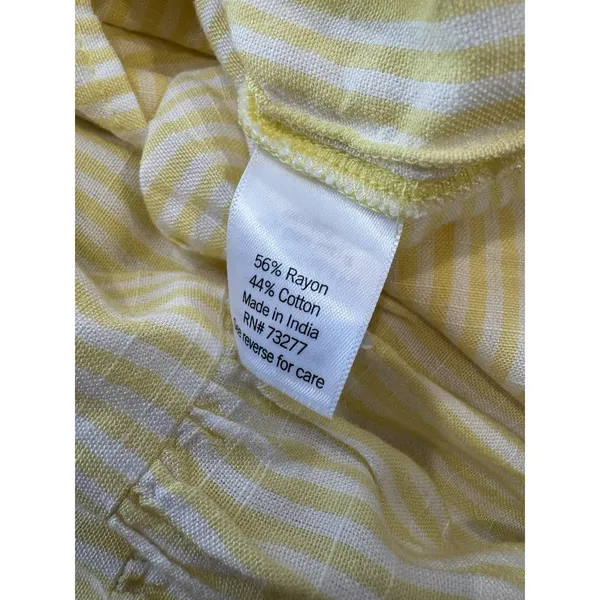 LC Lauren Conrad Skirt Size XL Tiered Midi Yellow Stripe Mid Rise Women's NWT - Image 7