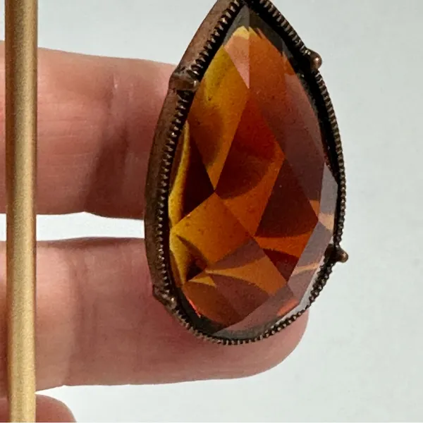 Antiqued Brown Topaz Faceted Dangle Drop Earrings Boho Festival Whimsigoth - Image 6