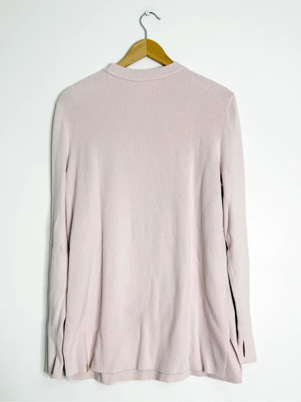 Lululemon Women’s Large Pink Ribbed Long Sleeve Crewneck Sweater - Image 2