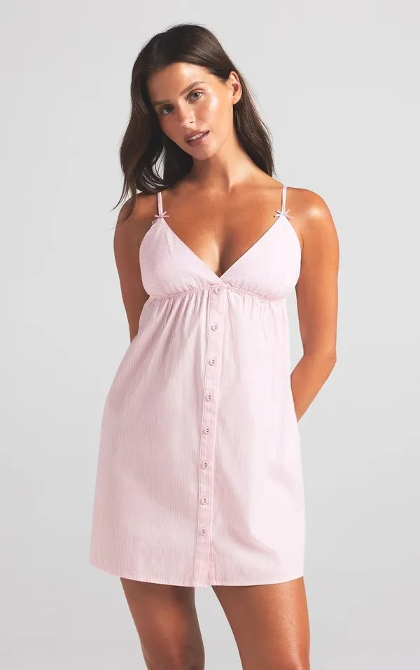 Skims cotton Poplin mini sleepColor Cherry Blossom Stripe - Image 2