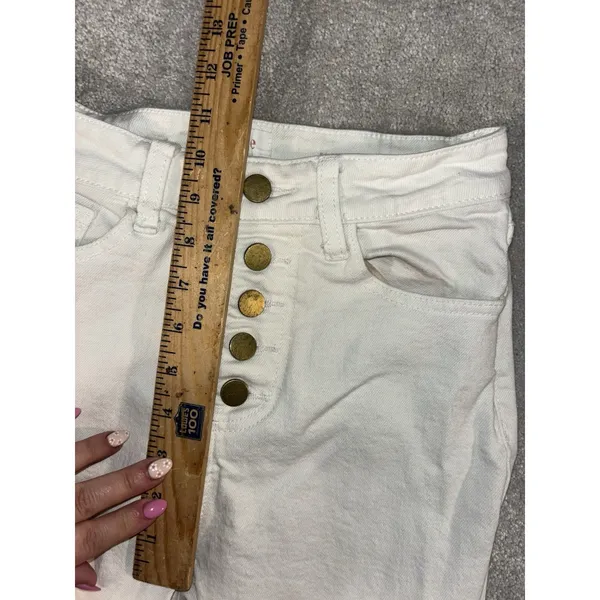 oraije paris white‎ jeans cropped flare boot cut Size Small 25x24 - Image 10
