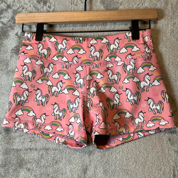 IAB MFG Rainbow Unicorn‎ Workout Shorts Women's Size 4 XS - Image 3