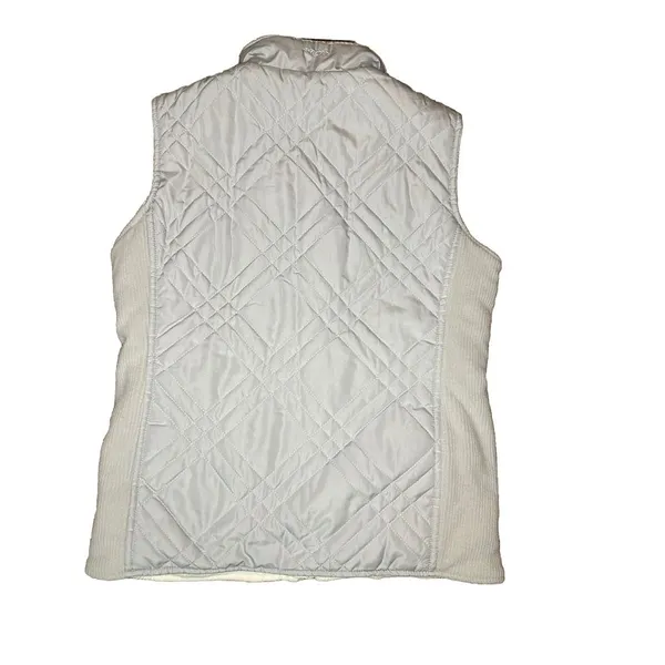 Izod Puffer Vest Reversible Zip Up‎ Fleece Lightweight Grayish White Vest Sz S - Image 5