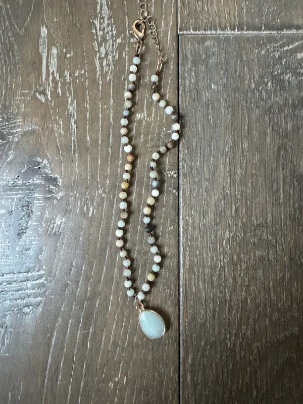 Earthbound Jade Mini Bead Pendant Necklace - Image 2