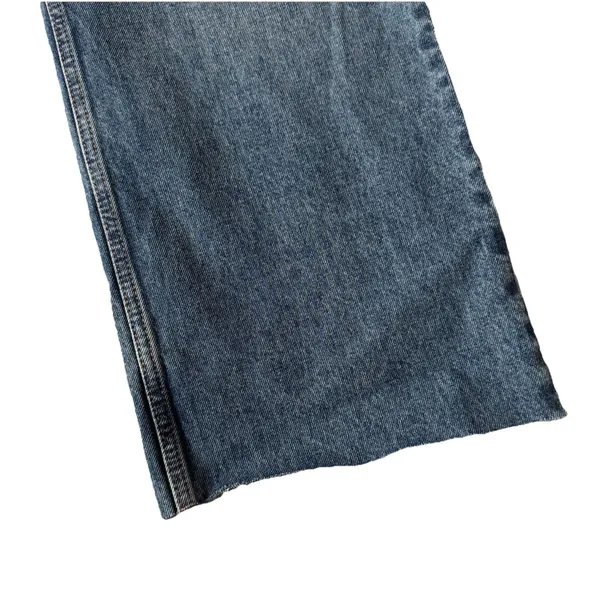 We The Free High Rise Wide Leg Jeans‎ Size 31 Blue Raw Hem Boho - Image 4