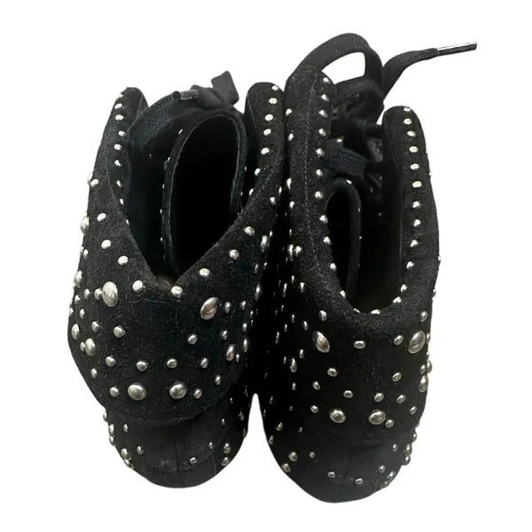 Schutz Evie Suede Studded Moccasin Boots Women's Black Size 7 B - Image 3