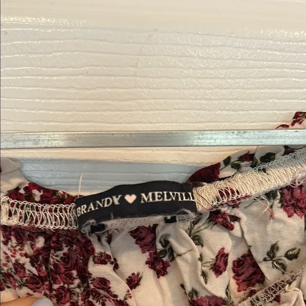 Brandy Melville Red Ruched Off-Shoulder Blouse - Image 2