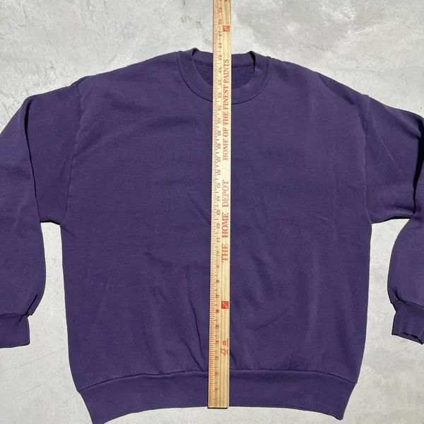 Vintage Purple Jerzees Blank Crewneck Sweatshirt Size XL USA MADE 90s Fade - Image 4