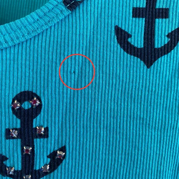 Primp Y2K Blue Rhinestone Anchor Tank Top Size Medium - Image 4