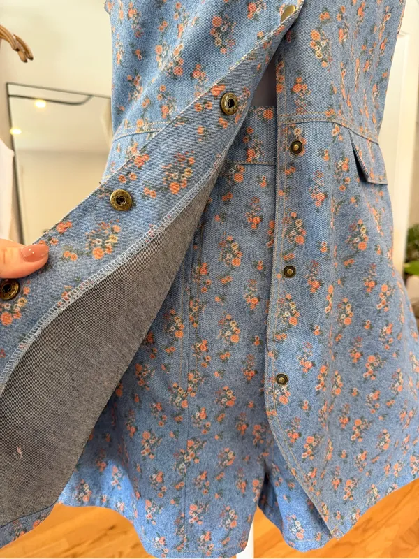 Floral denim romper - Image 5