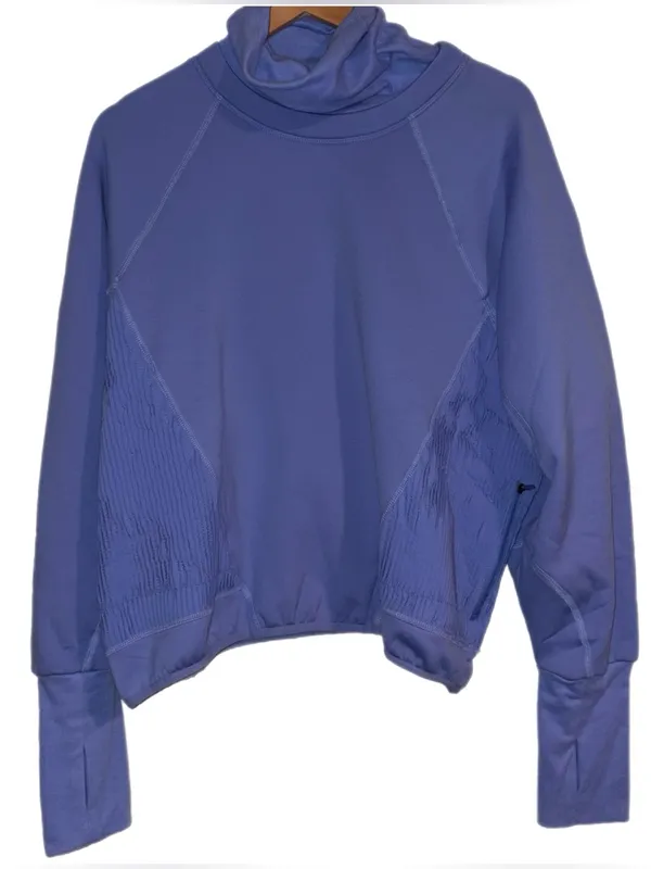 FREE PEOPLE MOVEMENT Keepin Cozy Run Crew Pullover / Bluebell / Large - Like New - Image 5