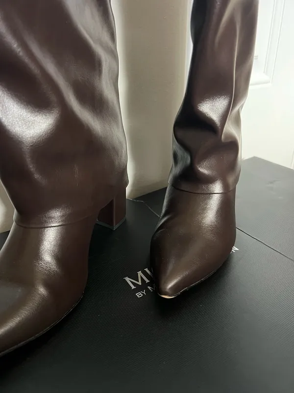 Michael by Michael Shannon Reese Wide Calf Tall Dress Boots in chocolate brown Sz 6.5 - Image 3