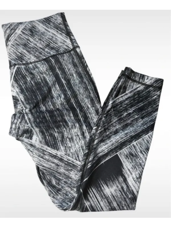 Women's Lululemon Leggings Size S Black White Patterned Athletic Pants - Image 3