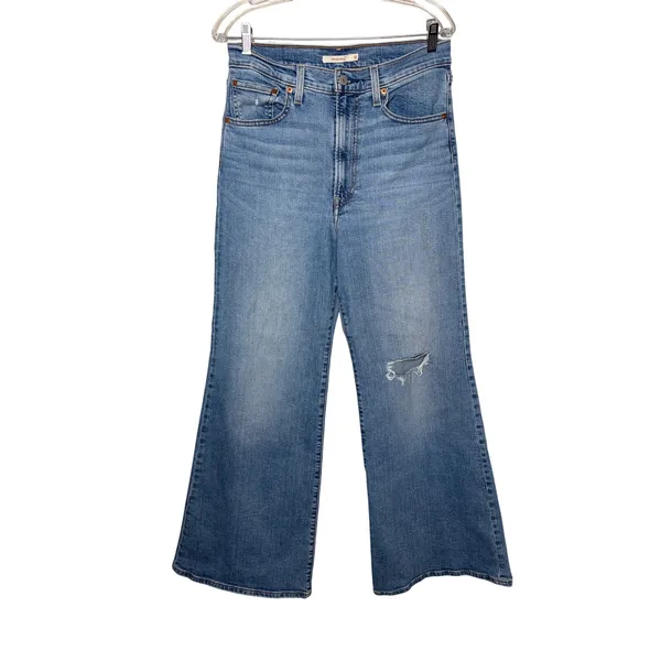 Levi’s Ribcage Bell High Rise Distressed Bell Bottom Jeans Size 30 - Image 3