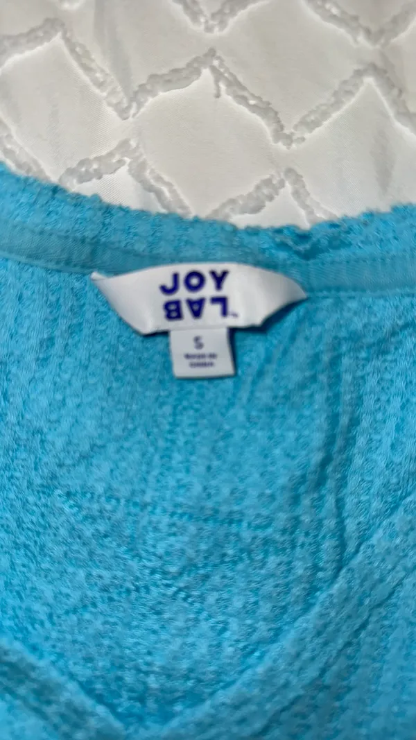 JoyLab Turquoise Waffle Knit Long Sleeve Shirt - Image 2