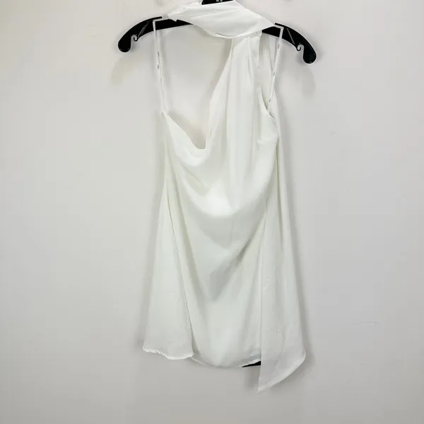 Lulus Isloda Ivory One-Shoulder Backless Sash Mini Dress with Scarf Small NWT - Image 5