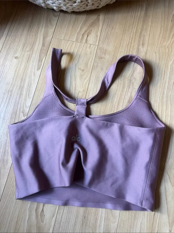 ALO Yoga Mauve/Purple Scoop Neck Sports Bra - Image 2