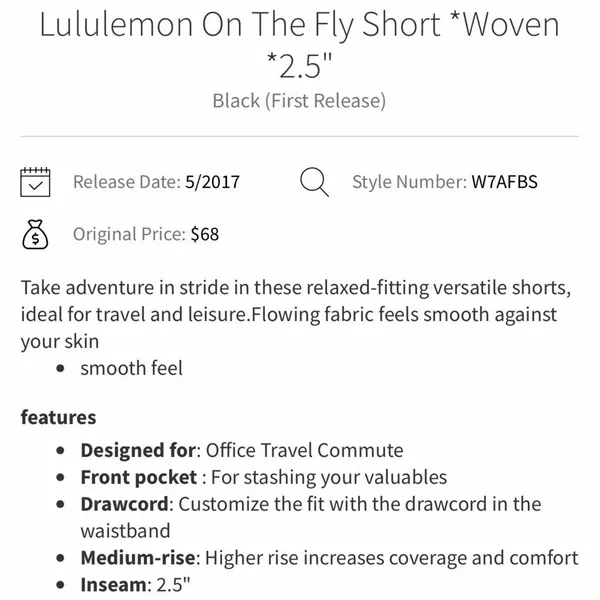 Lululemon On the Fly Short Woven 2.5" in Black Size 10 - Image 8