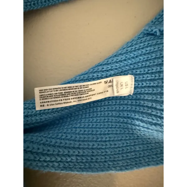 Free People FP Beach Cerulean Blue Knit Beachy Sweater Halter Tank Top Large - Image 4