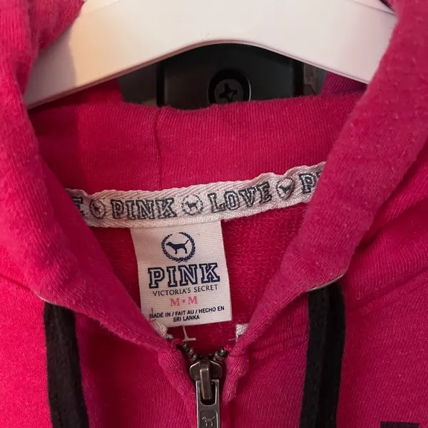 Victoria's Secret Pink Hoodie - Pink and Black - Image 2