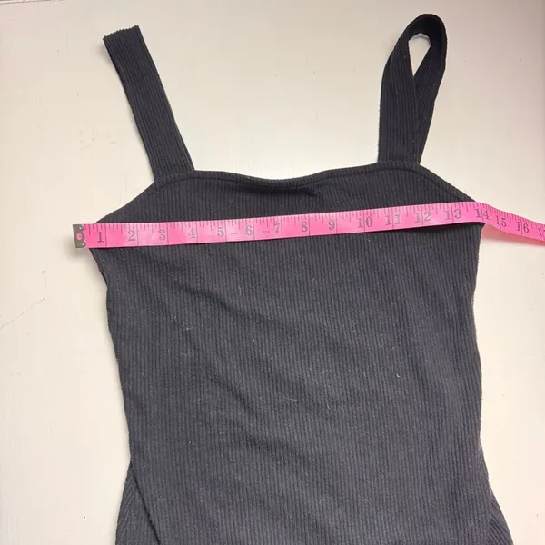 American Eagle Outfitters Women’s Wide Strap Black Bodysuit Sz L - Image 2