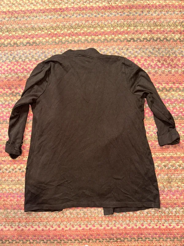 KAREN SCOTT DARK BROWN OPEN FRONT CARDIGAN SWEATER - Image 3