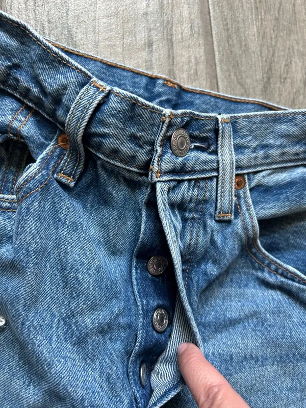 Levi's Blue Slim Straight Ripped Jeans - Image 3