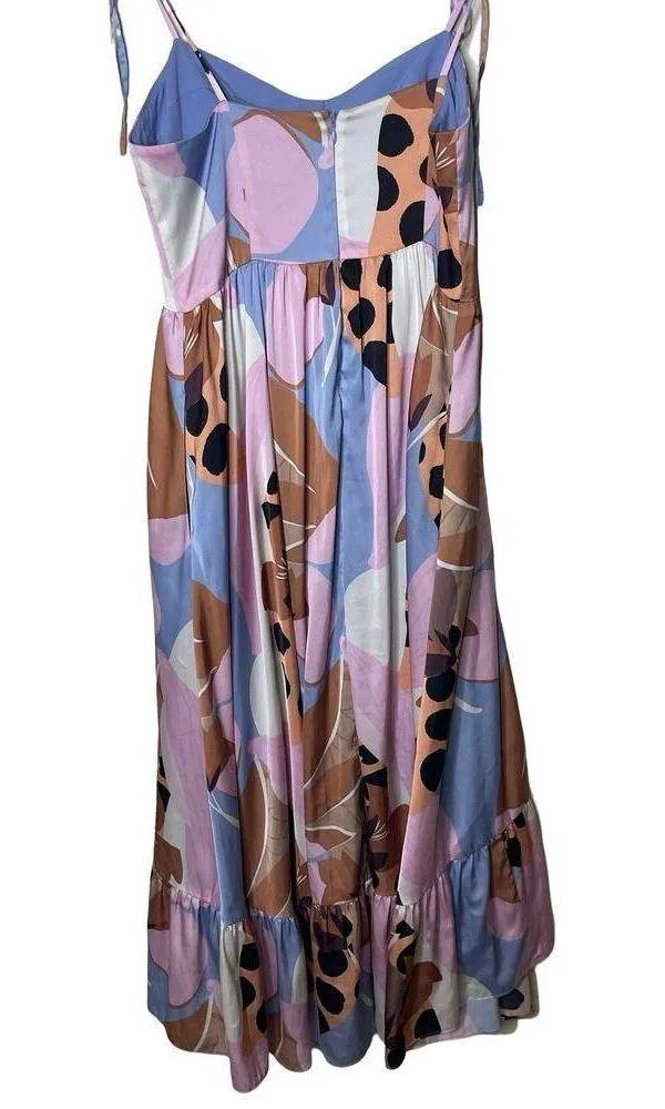 Hutch Arielle Maxi Spaghetti Strap Dress in Peri Floral Geo pink blue sz 8 - Image 8