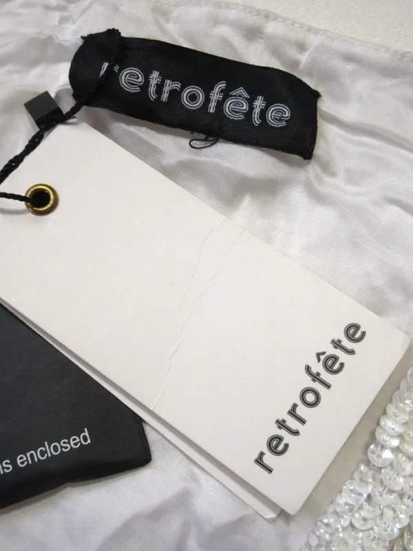 NWT retrofete Gabrielle Robe in Moonglow White Sequin Mini Wrap Dress S $635 - Image 11