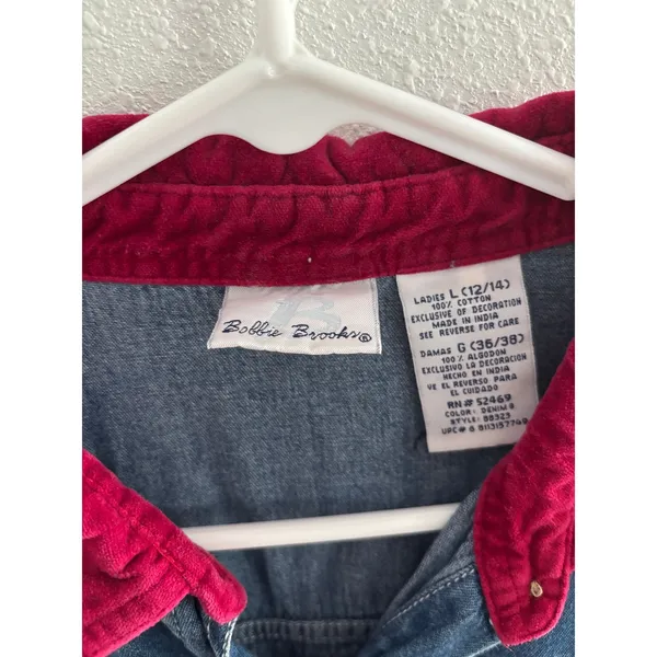 Vintage Bobbie Brooks Top Womens L Gingerbread Holiday Teacher Embroidered 90s - Image 3