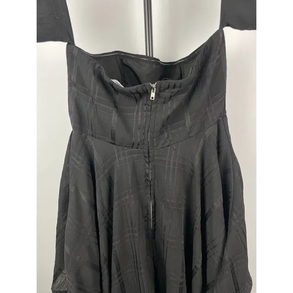 Selfie Leslie Black Jessa Hi-Low‎ Chiffon Flowy Summer Brunch Romper Size M - Image 7