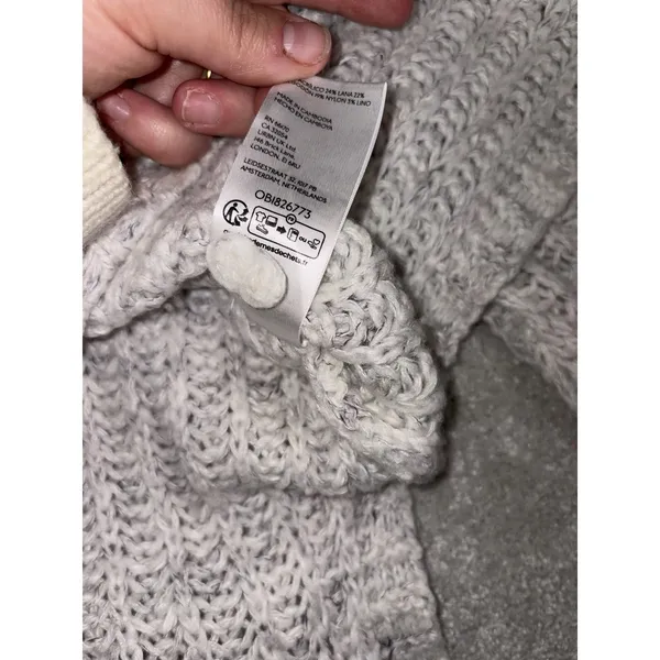 Anthropologie Pilcro‎ Long Line Cable Tunic Sweater Ivory SZ xxs - Image 5