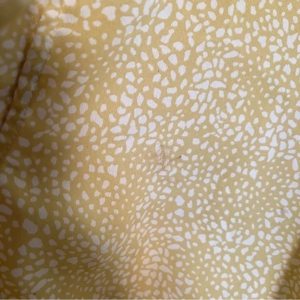 Pinch Womens Size Large Ruffle Dress Yellow White Geometric Dot Pattern Neck Tie - Image 8