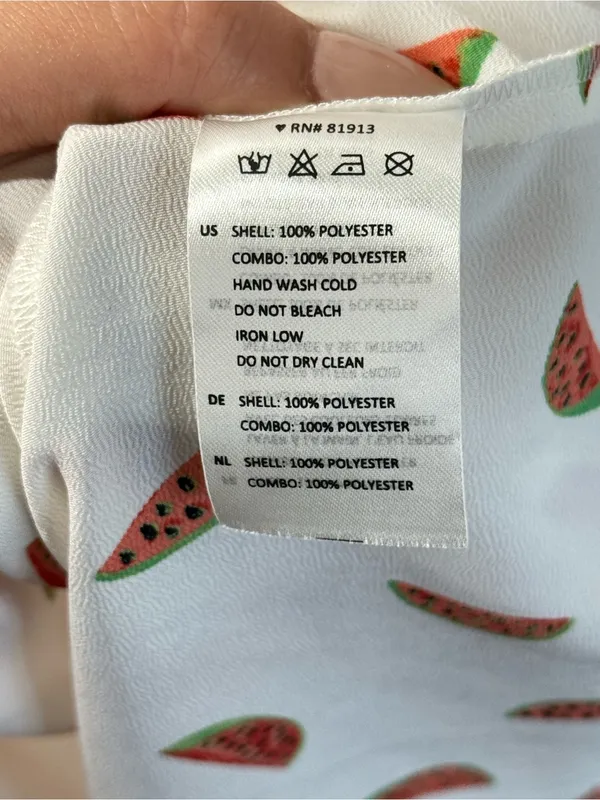 Cooper & Ella Jessica Watermelon Ruffled Dress White Red Print Size S - Image 6