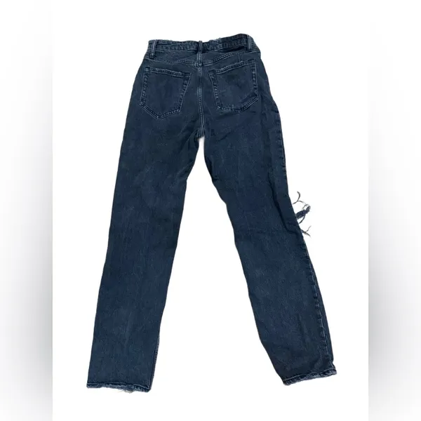 Size 27/4R Curve Love High Rise Dad Jeans Black Distressed - Image 8