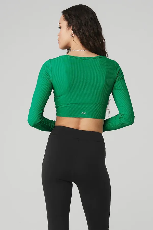 Alo Ribbed Cinch Top Xs - Image 2