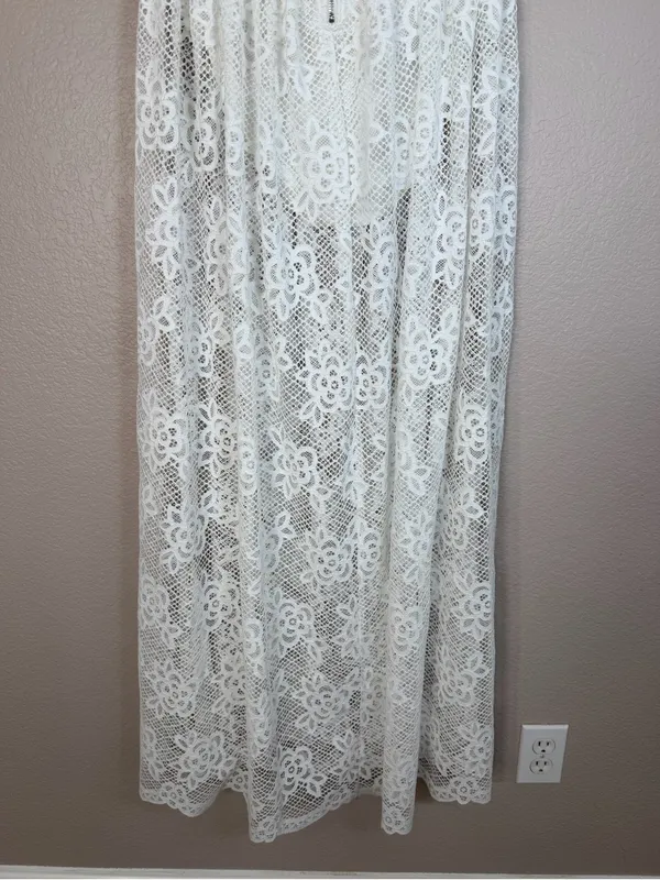 For Love & Lemons Sonnet Lace Maxi Dress White Small NEW $389 Bride Bridal - Image 11