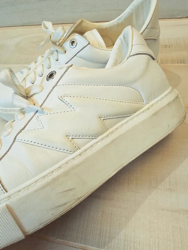 {41/11} Zadig & Voltaire Women's LA Flash Platform Sneakers White - Image 3