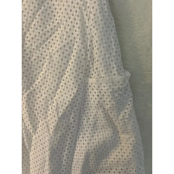 Banana‎ Republic White Eyelet Sleeveless V-Neck Midi Dress with Pockets Size 2 - Image 4
