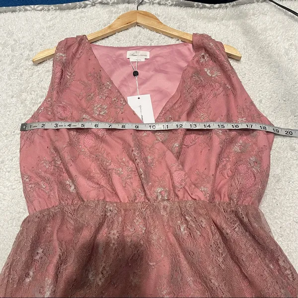 Lovers + Friends Rayna Mini Dress Metallic Rose‎ Large Coquette Romantic - Image 12
