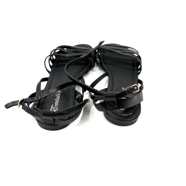 Black Strappy Flat Sandals With Ankle Buckle Casual Summer Comfort Style Designs - Image 8