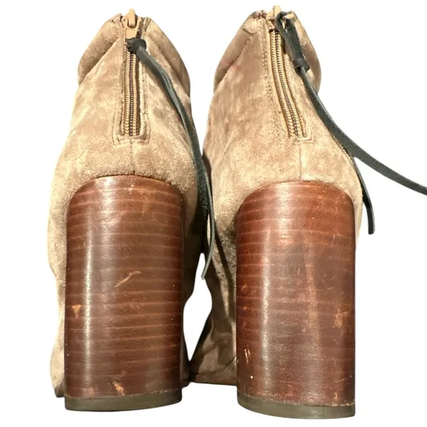 Jeffrey Campbell HAVANA LAST RUMBLES TAN SUEDE CHUNKY HEEL ANKLE BOOTIE SHOES 9 - Image 6
