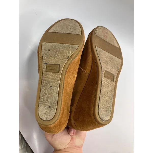 TOMS Desert Wedge Booties Womens 8.5 Tan Suede Good Lace Up Chukka 300513 - Image 8
