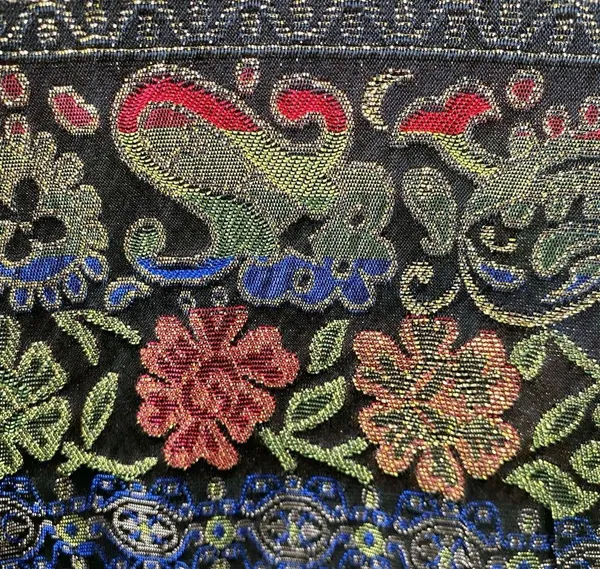 Coldwater Creek Small Jacket Velvet Button Front Black Wine Tapestry Holiday - Image 12