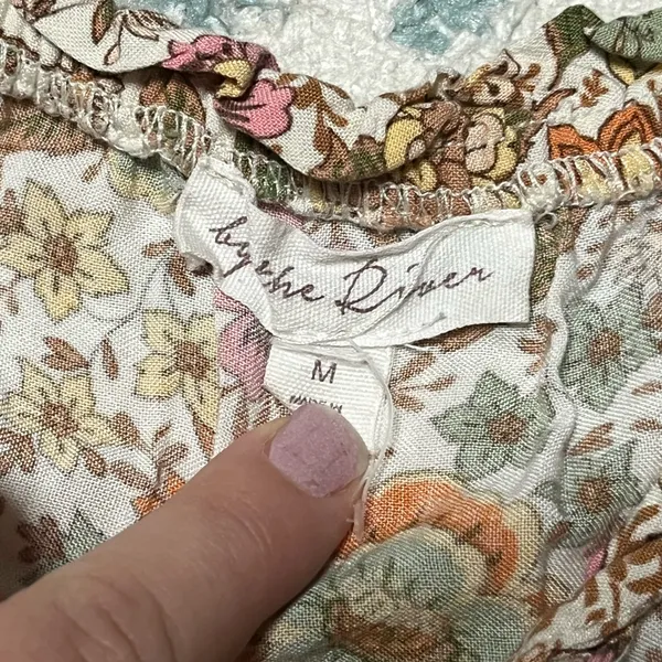 NWOT M By The River Women’s Floral Orange Cream Boho Bohemian Summer Maxi Dress - Image 5