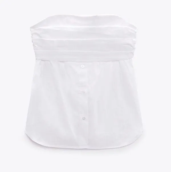 ZARA Strapless Poplin Top - Image 2