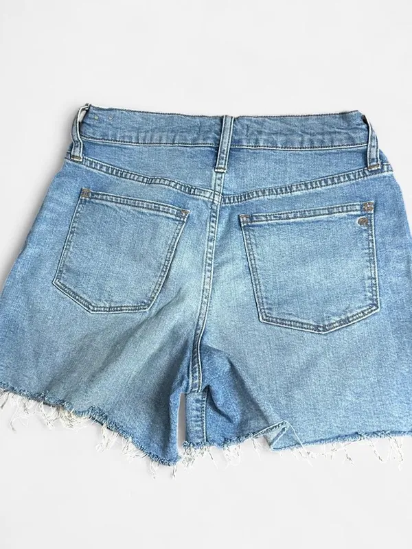 Madewell Denim Shorts Size 26 Blue Button Front Pockets High-waisted - Image 2