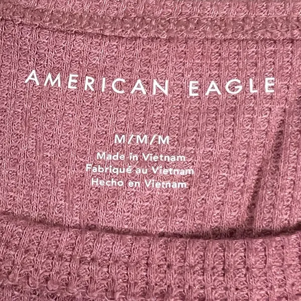 American Eagle Women’s Pink Short Sleeve Waffle Knit Top - Medium - VGUC - Image 5