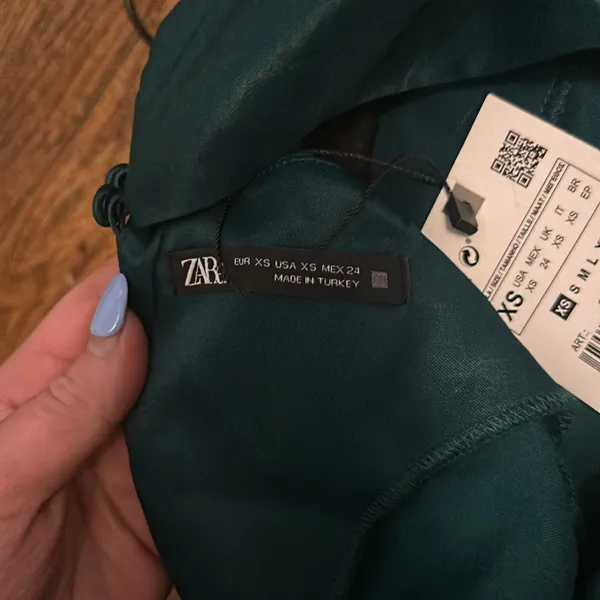 Zara Emerald Green Silky Blouse! - Image 6